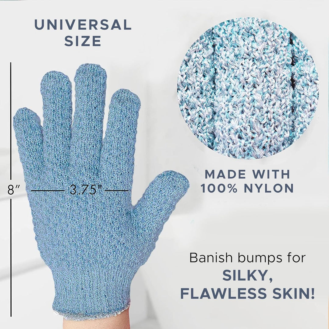 Gants exfoliants unisex pour un nettoyage doux, améliorent la texture et la luminosité de la peau.