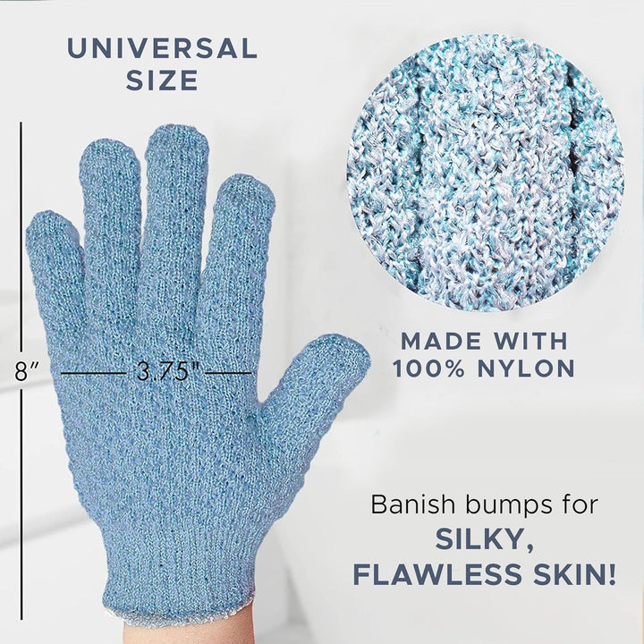 Gants exfoliants unisex pour un nettoyage doux, améliorent la texture et la luminosité de la peau.