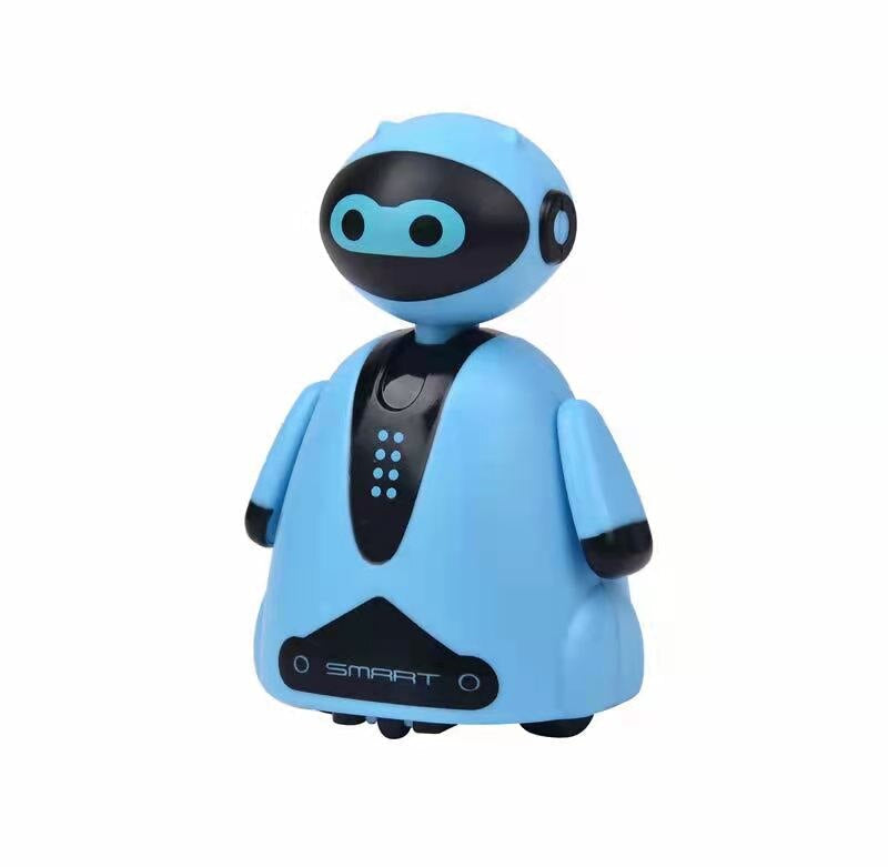 Robot suiveur de ligne en action sur un chemin dessiné, pour un apprentissage interactif et créatif enfant.