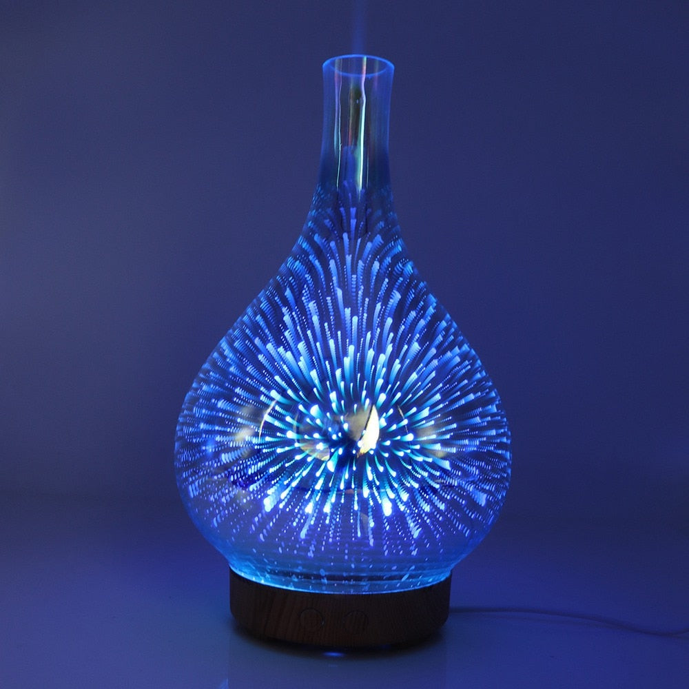 Diffuseur d'arômes LED pour huiles essentielles, crée une ambiance relaxante et bien-être à la maison.