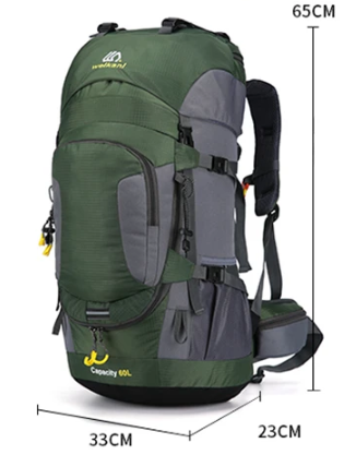 Sac à dos résistant à l'usure 60L pour randonnée et voyage, conçu pour une durabilité maximale.