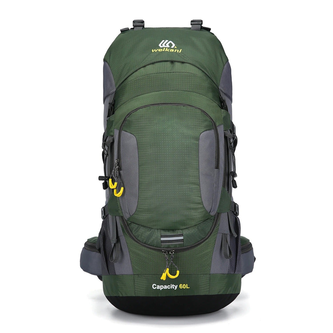 Sac à dos unisexe 60 litres pour randonneurs, voyageurs, imperméable et résistant aux intempéries.