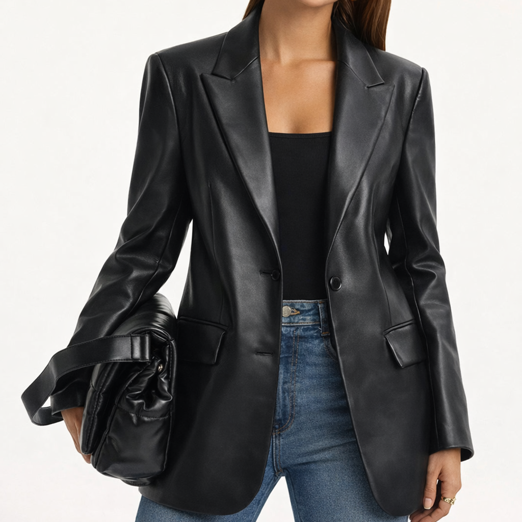 Blazer femme élégant coupe ample, boutonnage simple. Idéal pour un look professionnel ou casual chic au bureau.