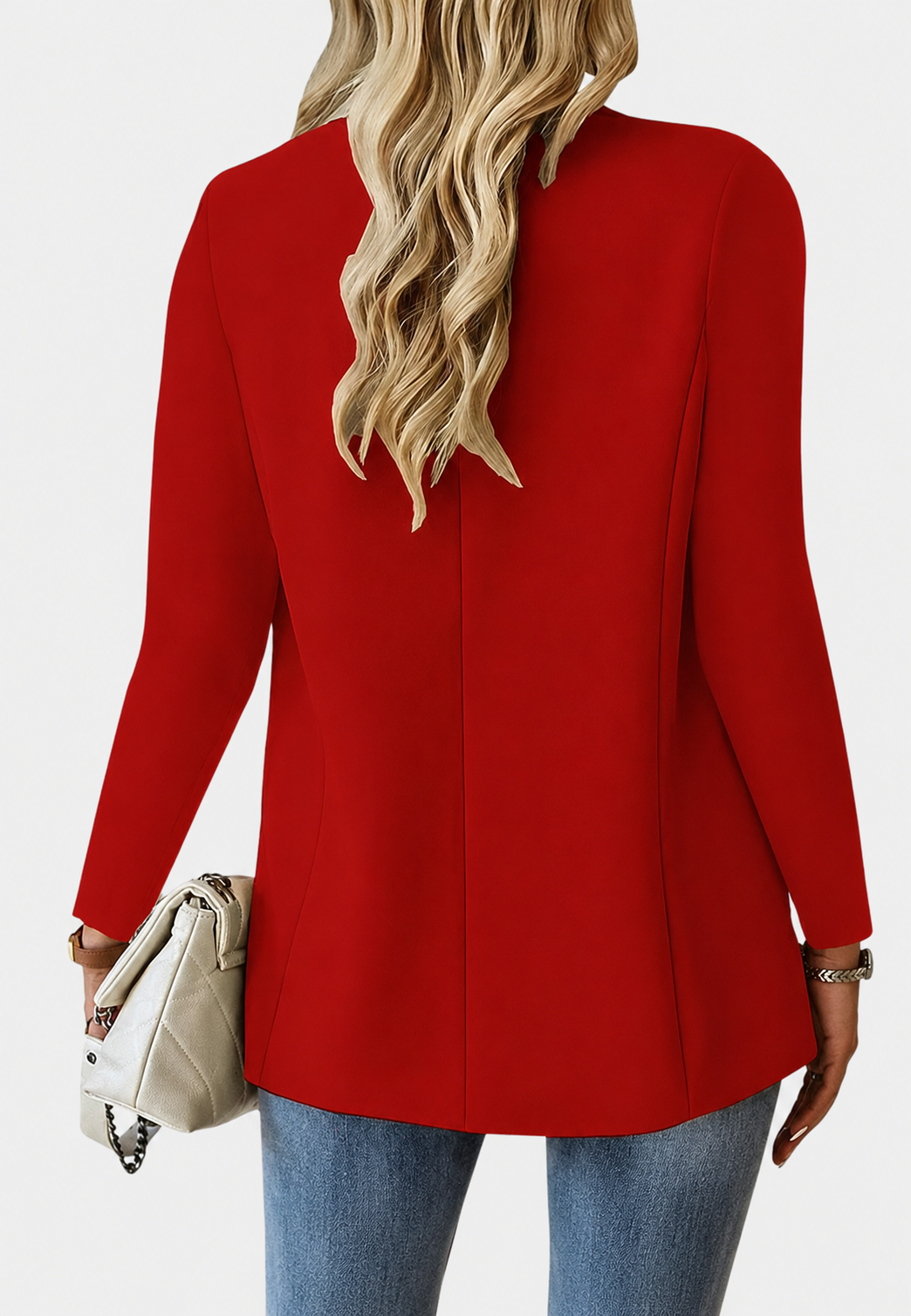 Veste blazer femme chic et moderne, coupe droite. Parfaite pour le bureau, l'automne et le printemps.