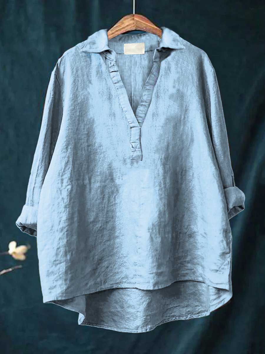 Blouse femme décontractée élégante, motif artistique unique. Idéale pour l'été et le confort.