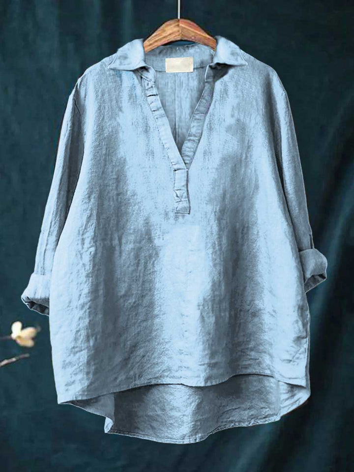 Blouse femme décontractée élégante, motif artistique unique. Idéale pour l'été et le confort.