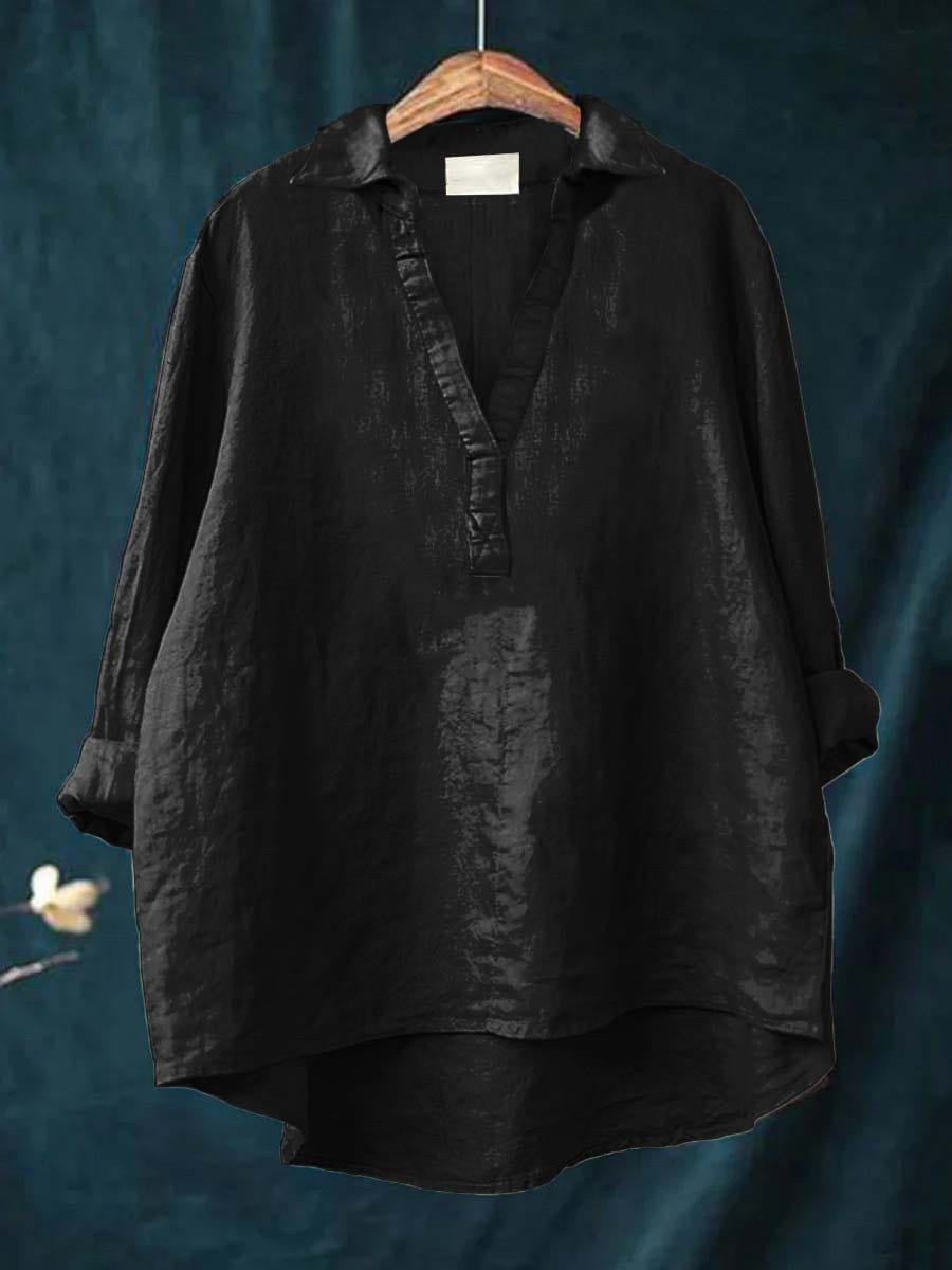 Blouse femme printanière, confortable et élégante avec un motif artistique délicat.