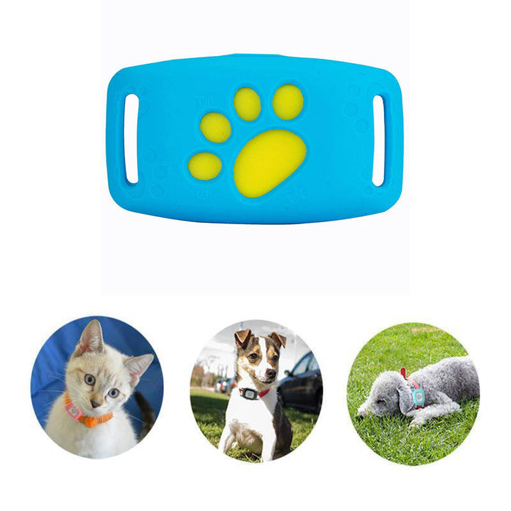Vue du collier GPS PawTrack noir, idéal pour chat et petit chien, étanche, sans abonnement, facile à utiliser.