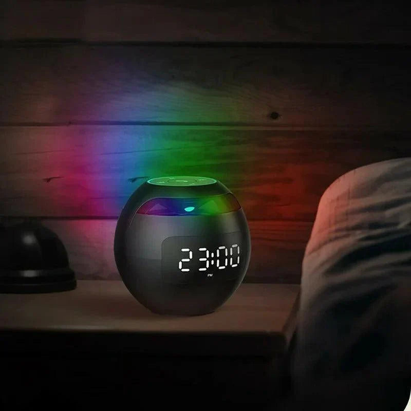 Horloge LED et réveil Bluetooth intelligent. Réveillez-vous en musique avec une lumière dynamique apaisante. Un cadeau idéal.