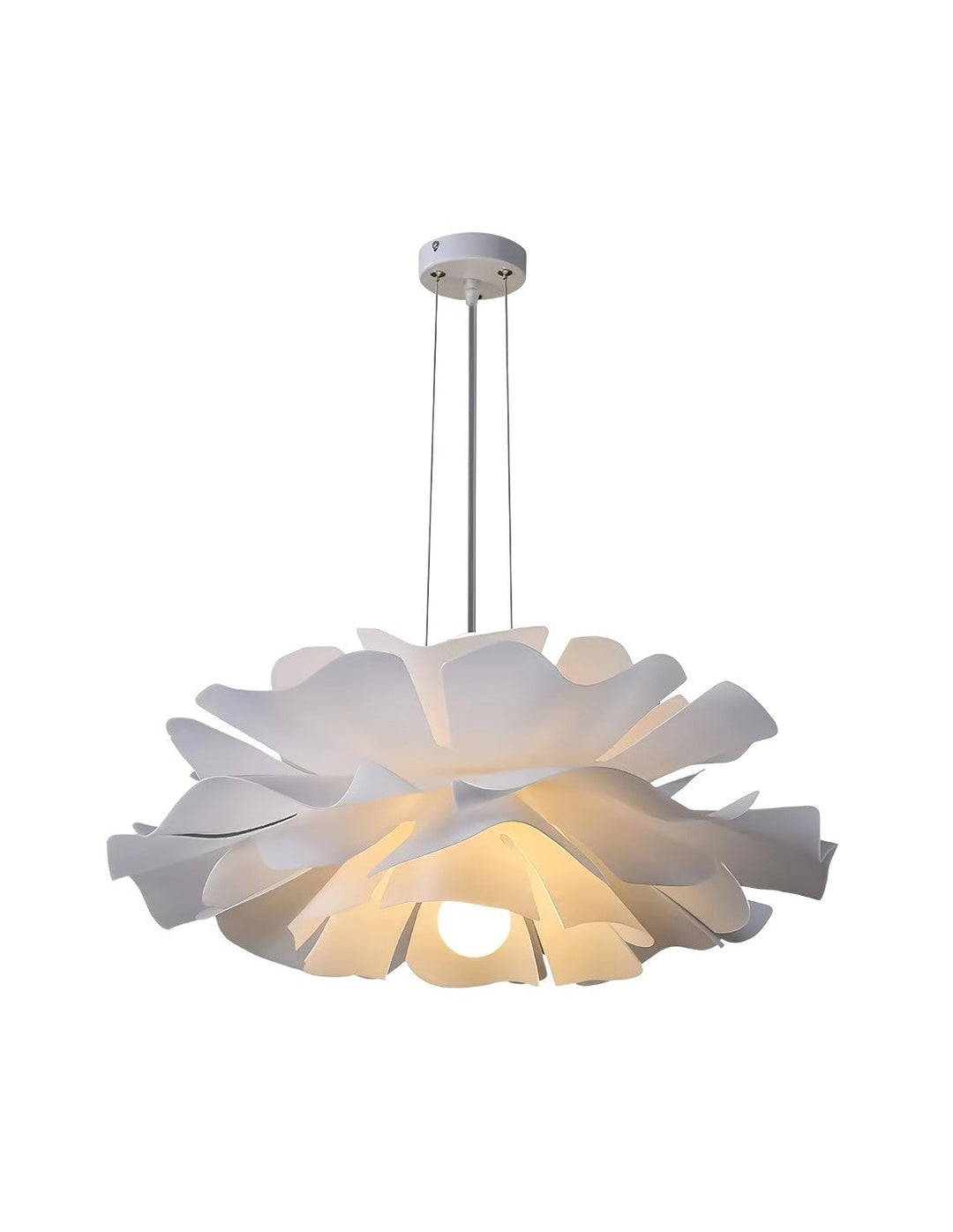 Suspension florale nordique en acrylique, diffuseur de lumière chaleureuse pour un éclairage doux et décoratif.