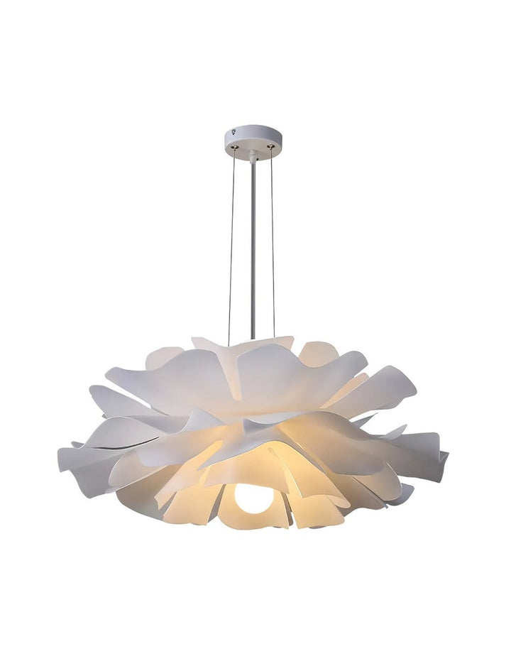 Suspension florale nordique en acrylique, diffuseur de lumière chaleureuse pour un éclairage doux et décoratif.