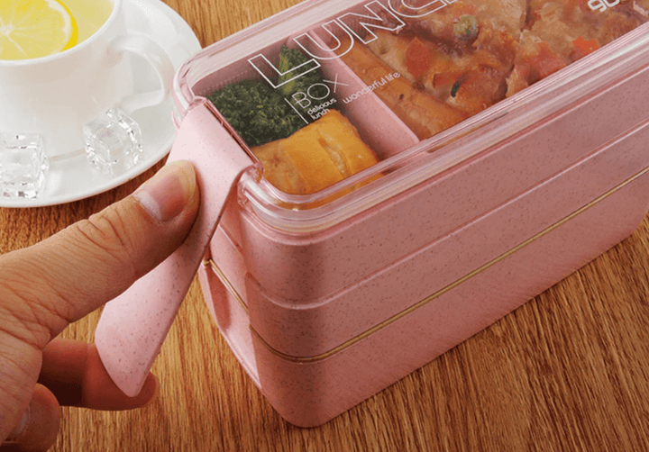 Bento pratique 3 compartiments. Gardez vos repas frais pour l'école, le travail ou un pique-nique.