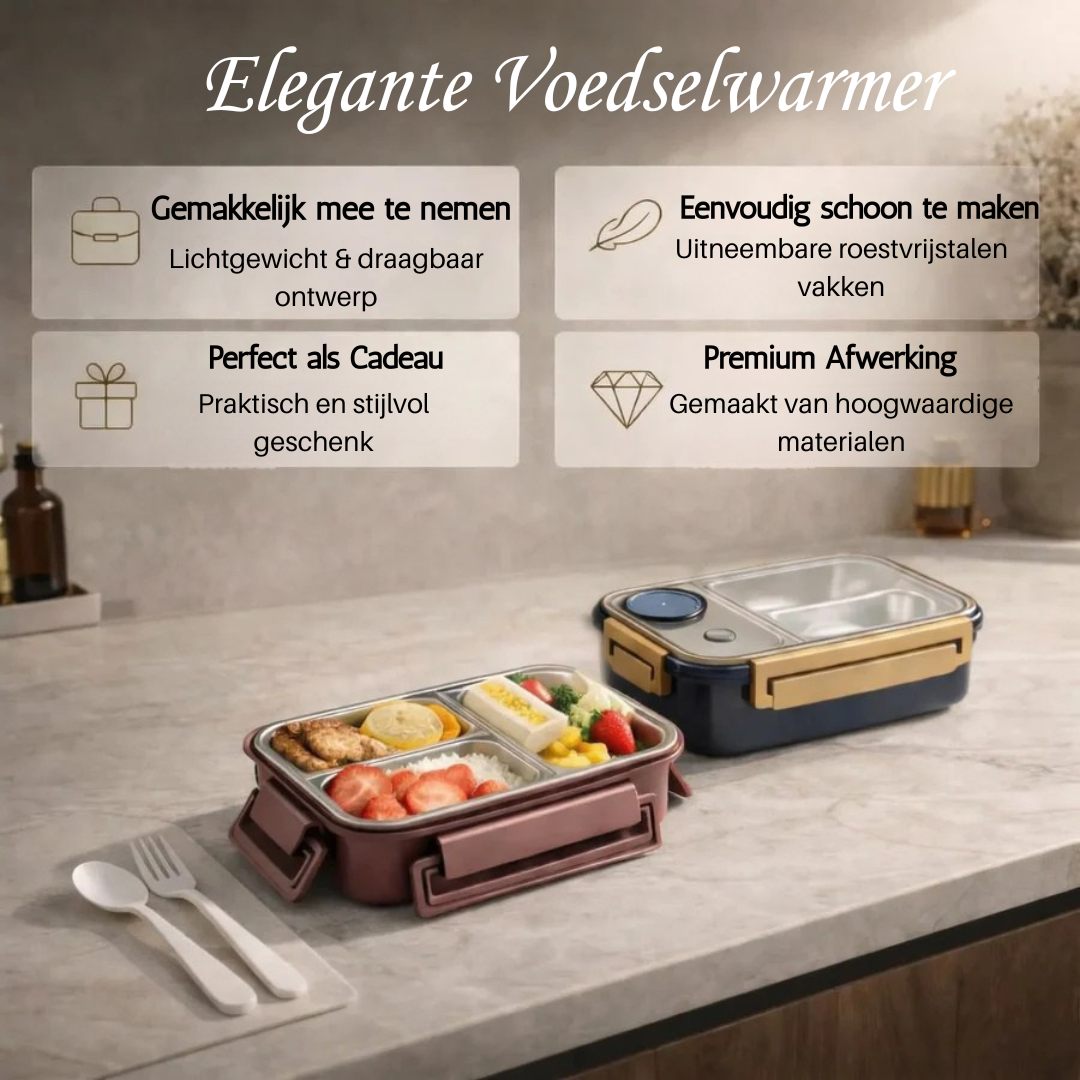 Lunch box isotherme avec plusieurs compartiments, parfaite pour organiser des repas variés, chauds ou froids, sans mélange.