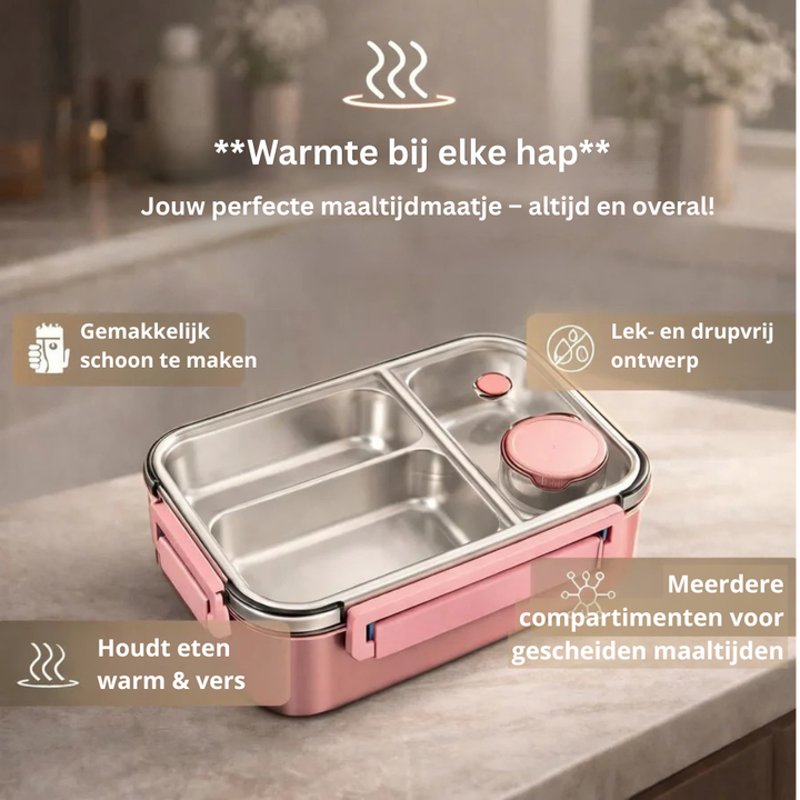 Lunch box isotherme élégante et pratique avec compartiments, garantissant des repas frais ou chauds pour toute la journée.
