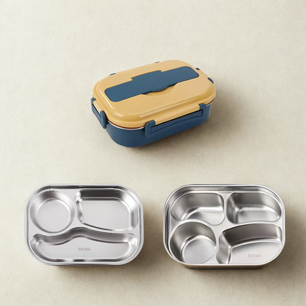 Boîte à déjeuner isotherme en acier inoxydable, étanche, pour repas sains et frais au bureau ou en déplacement.