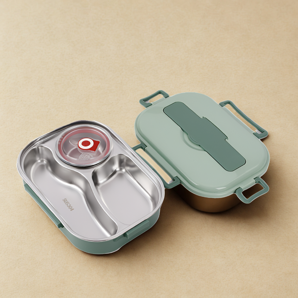 Lunch box isotherme étanche en inox pour conserver repas chauds/frais, parfaite déjeuner nomade.