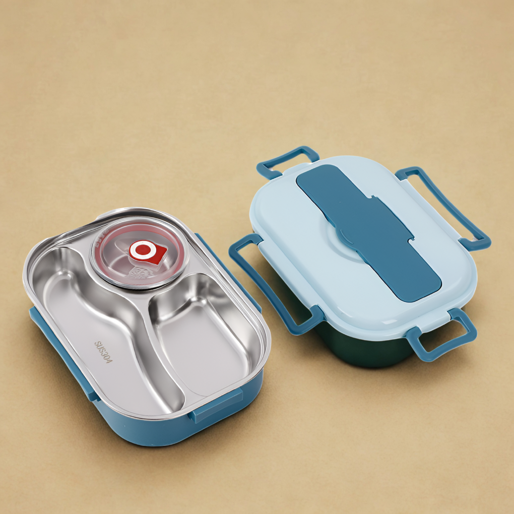 Conteneur alimentaire isotherme en inox, parfait pour repas sain, chaud ou frais, nomade et étanche.