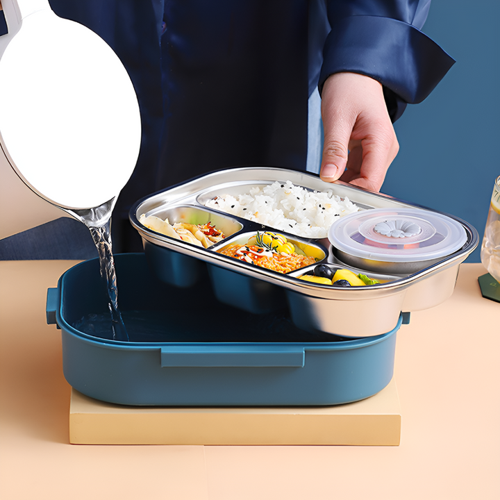 Conteneur repas isotherme en inox, avec compartiments, pour garder vos aliments frais/chauds, pique-nique.