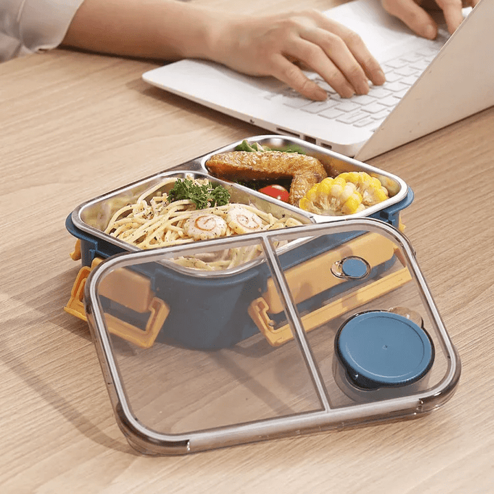 Lunch box isotherme étanche multifonction pour repas chauds, idéale pour bureau, école et pique-nique.