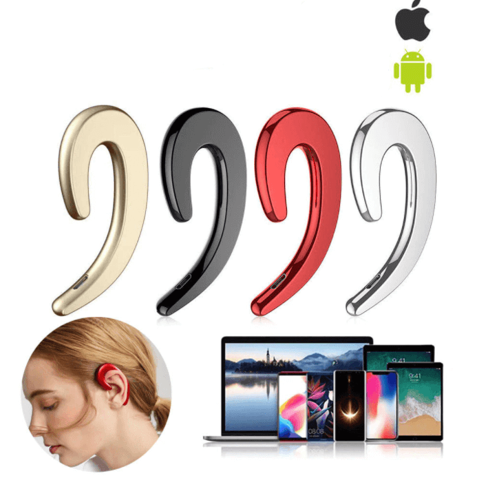 Écouteurs sans fil à conduction osseuse, Bluetooth, parfaits pour appels et musique quotidienne, confort.