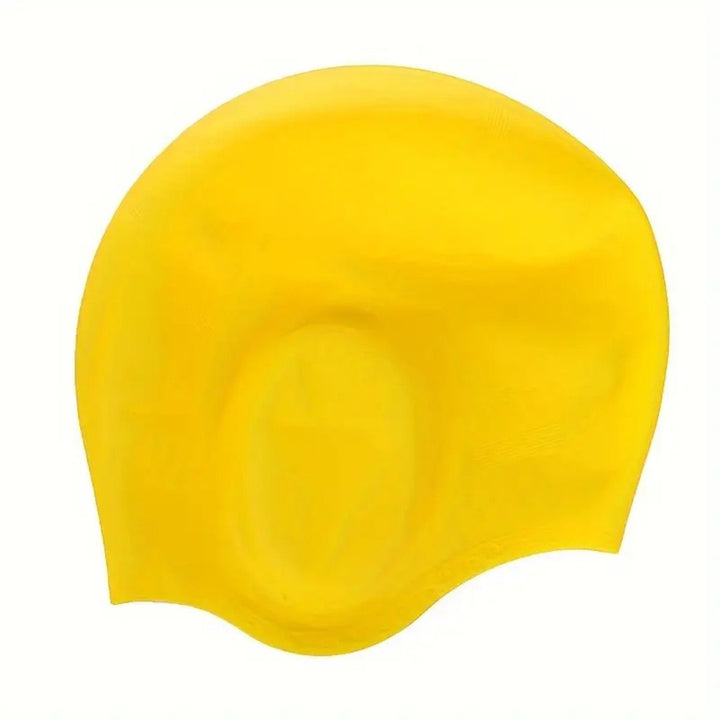 Bonnet de bain élégant gris, conçu pour un confort maximal et une protection efficace des oreilles en natation.