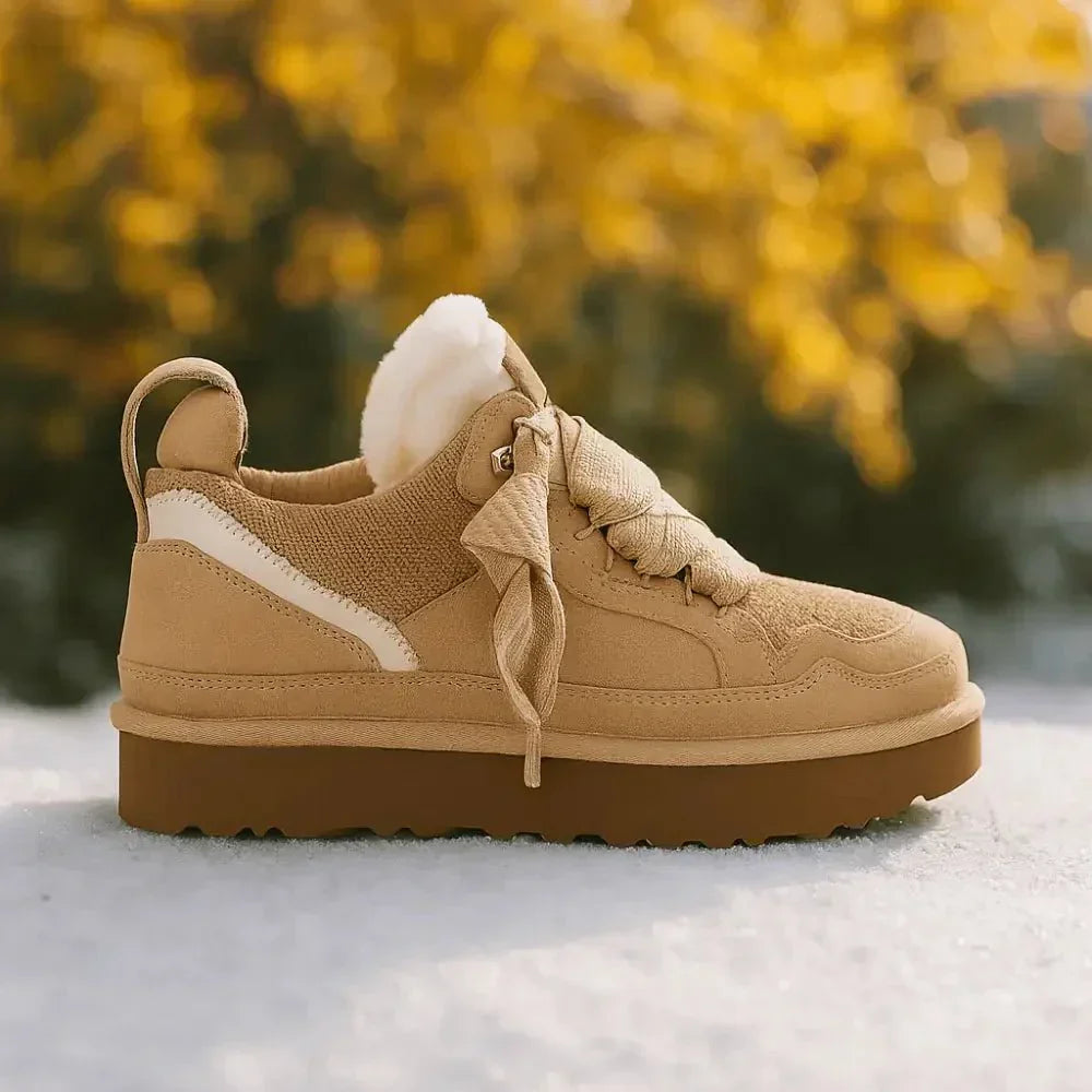 Chaussures d'hiver femme tendance, bottes chaudes et confortables avec semelle épaisse pour style urbain élégant.