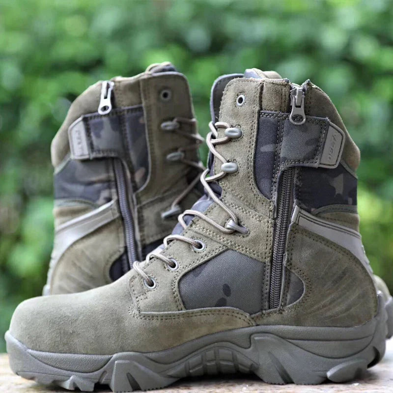 Bottes tactiques homme pour extérieur, garantissant robustesse et adhérence.