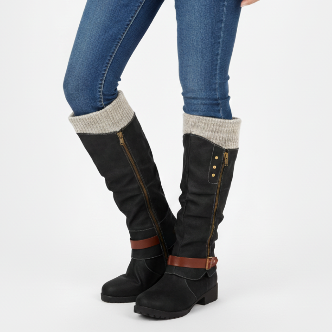 Bottes d'hiver unisexes chaudes et confortables avec zip latéral, idéales pour le froid et la neige.
