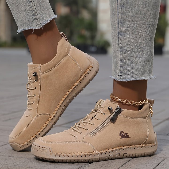 Bottines à lacets femme confortables, style quotidien élégant pour automne-hiver.