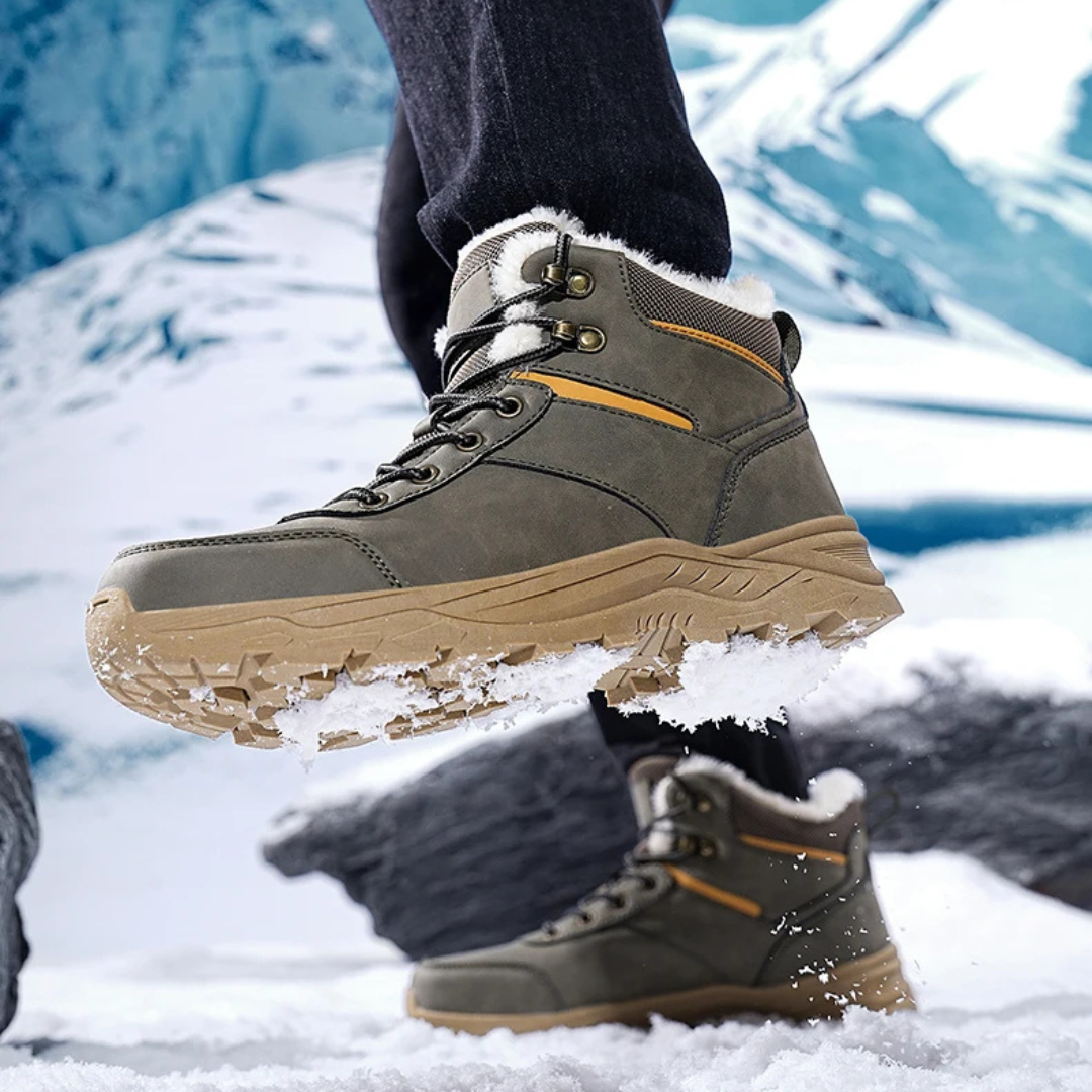 Bottines d'hiver pour hommes (noir, gris, marron), chaudes et antidérapantes pour un confort durable par grand froid.