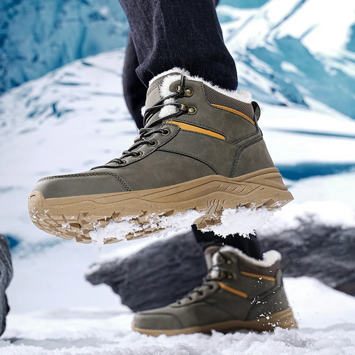 Bottines d'hiver pour hommes (noir, gris, marron), chaudes et antidérapantes pour un confort durable par grand froid.