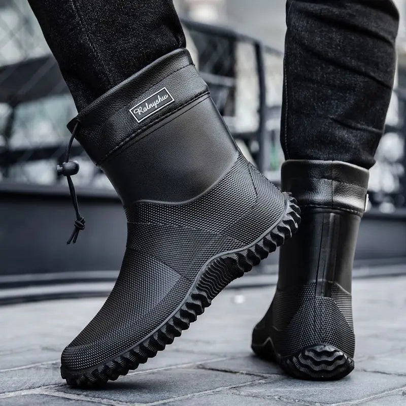 Bottines homme imperméables pour le travail extérieur, robustes, antidérapantes, idéales pour toutes les conditions.
