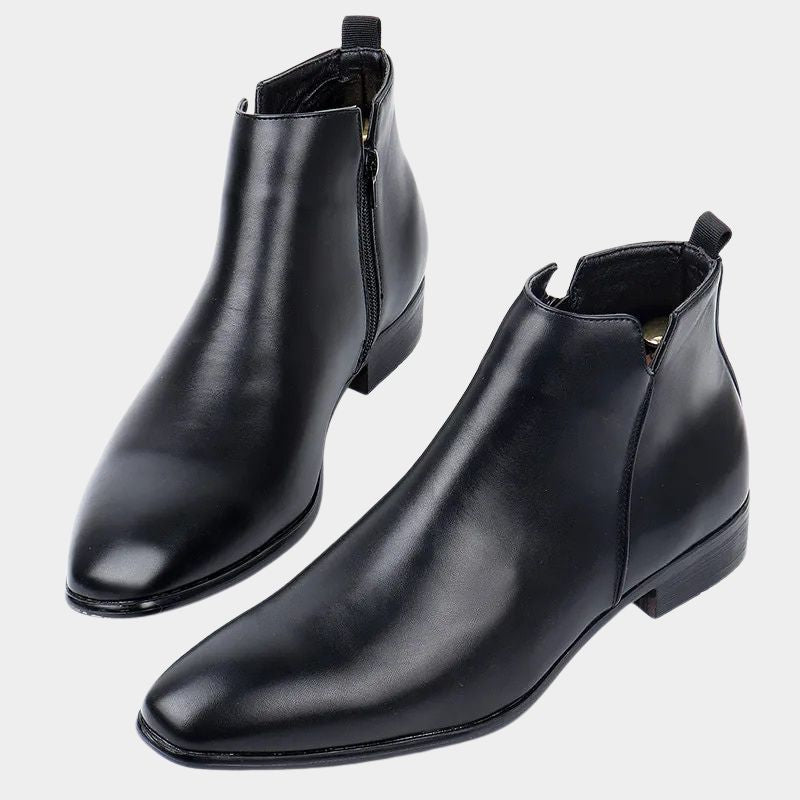 Bottines homme rétro élégantes avec zip latéral. Idéales pour l'hiver et un style classique confortable.