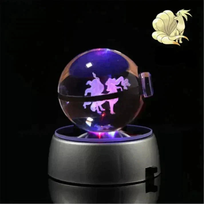 Veilleuse Gengar en cristal, lumière LED pour une ambiance fantaisie et mystérieuse.