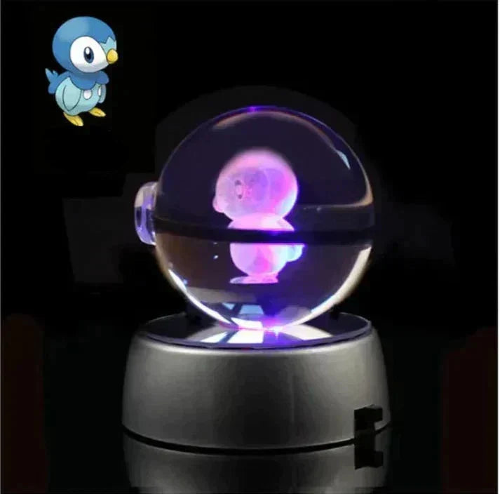 Veilleuse charmante Dracaufeu en cristal, lampe d'ambiance LED pour un décor.