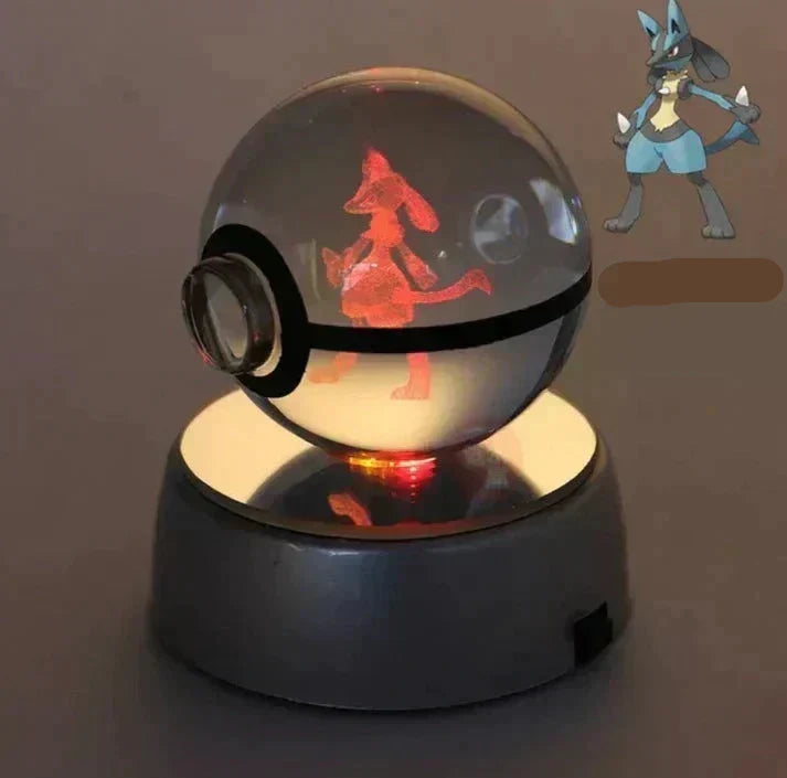 Lampe d'ambiance LED en cristal, objet décoratif Pokémon pour toutes les pièces.