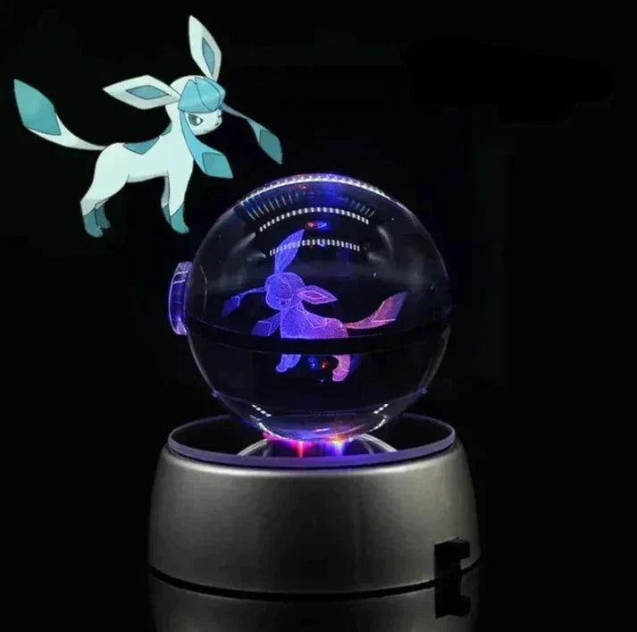 Lampe décorative Pokémon en cristal LED, apporte sérénité et ambiance douce.