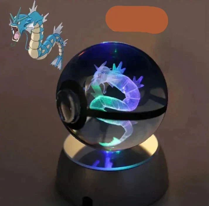 Cristal lumineux Pokémon 3D, veilleuse LED pour une atmosphère unique et enfantine.