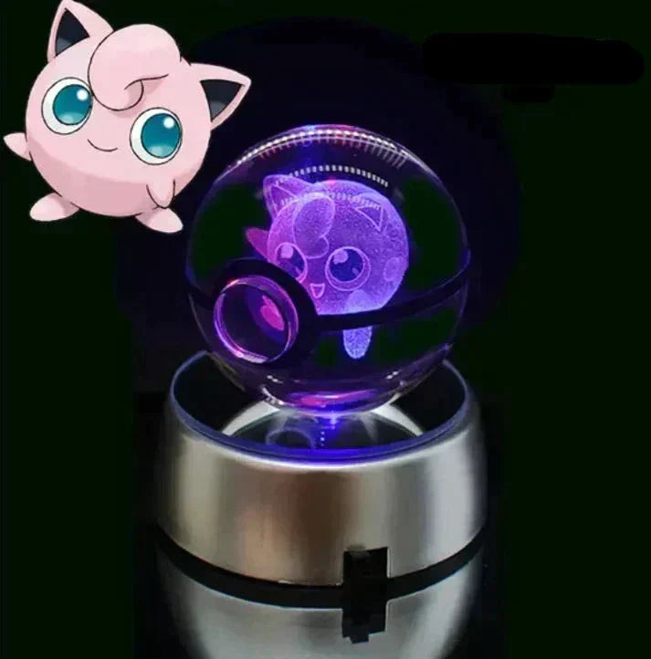 Veilleuse LED en cristal de collection Pokémon, un éclat de fantaisie et de lumière.