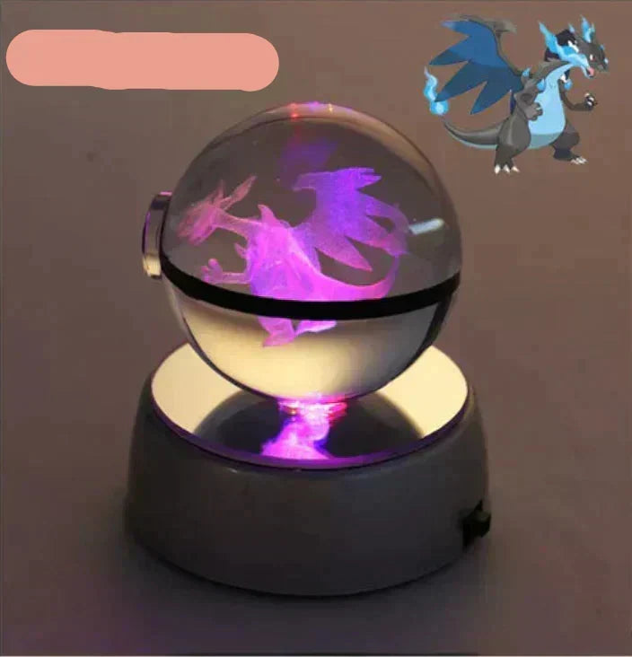 Lampe Pokémon 3D en cristal, un éclairage LED unique et très décoratif.