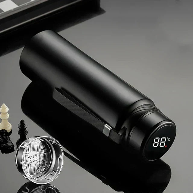Bouteille isotherme universelle en inox 1L, garde boissons chaudes/froides toute la journée, idéale sport, bureau, voyage.