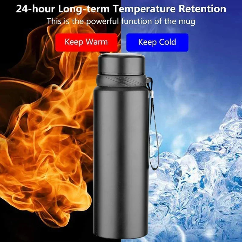 Bouteille isotherme en inox 1L pour le bureau. Vos boissons chaudes ou froides à portée de main toute la journée.
