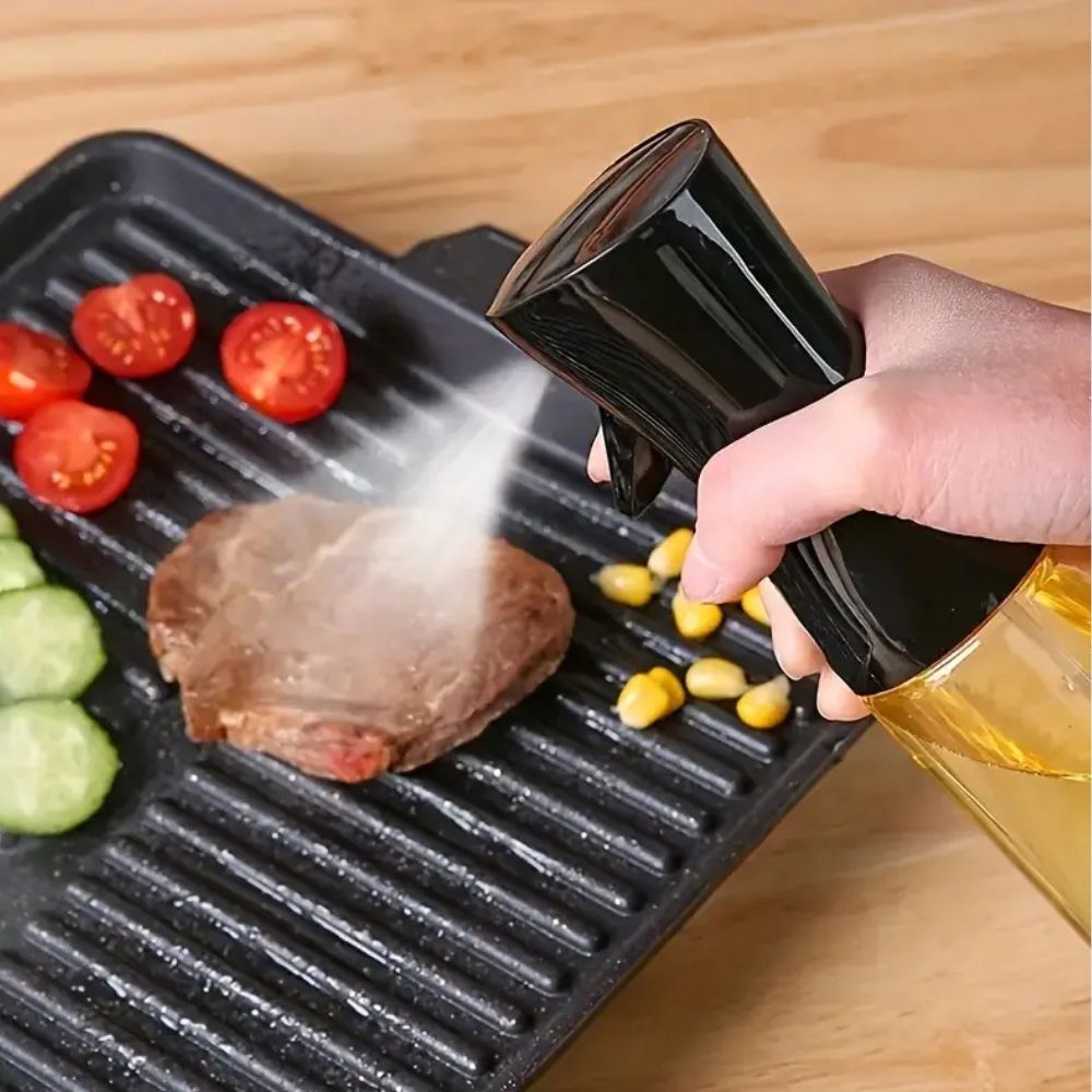 Vaporisateur d'huile réutilisable en verre. Cuisinez sainement avec moins d'huile, plus de précision.