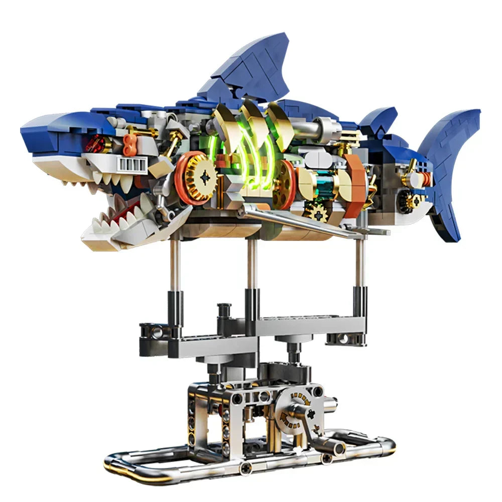 Modèle requin de construction 687 pièces. Un jouet d'assemblage éducatif et créatif, idéal pour cadeau modélisme.