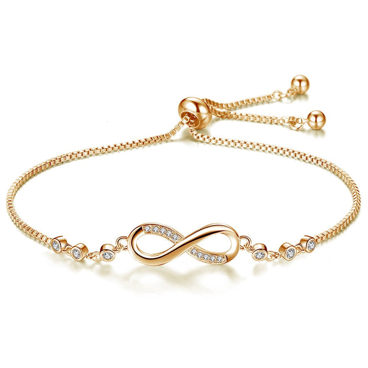 Bijou femme: Bracelet infini raffiné, design élégant et symbolique. Accessoire de mode intemporel en or, cadeau idéal.