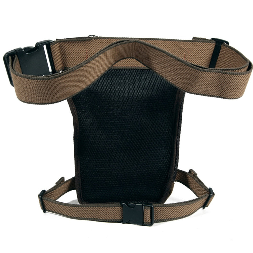 Sac de jambe vert polyvalent, accessoire unisexe pour équitation et randonnée.