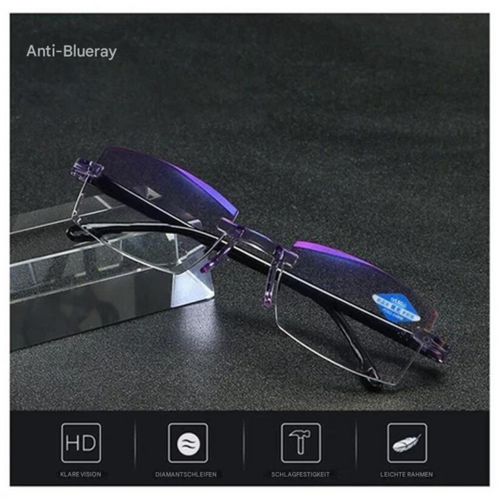 Lunettes unisexe de lecture et de vue, multifocales et anti-lumière bleue. Confort et protection oculaire accrus.