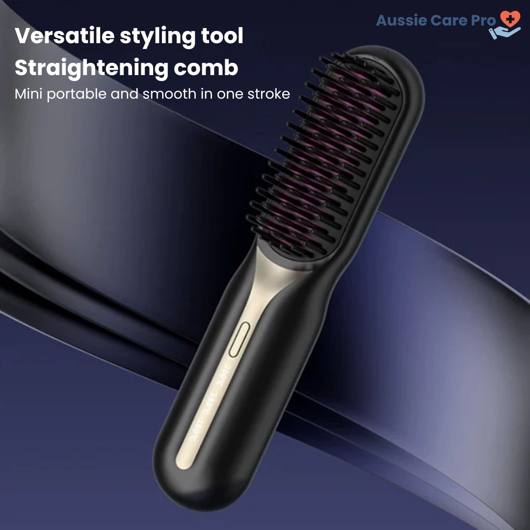 Brosse lissante sans fil rechargeable pour un coiffage rapide et des cheveux lisses. Idéale pour le soin quotidien.