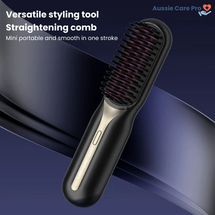 Brosse lissante sans fil rechargeable pour un coiffage rapide et des cheveux lisses. Idéale pour le soin quotidien.