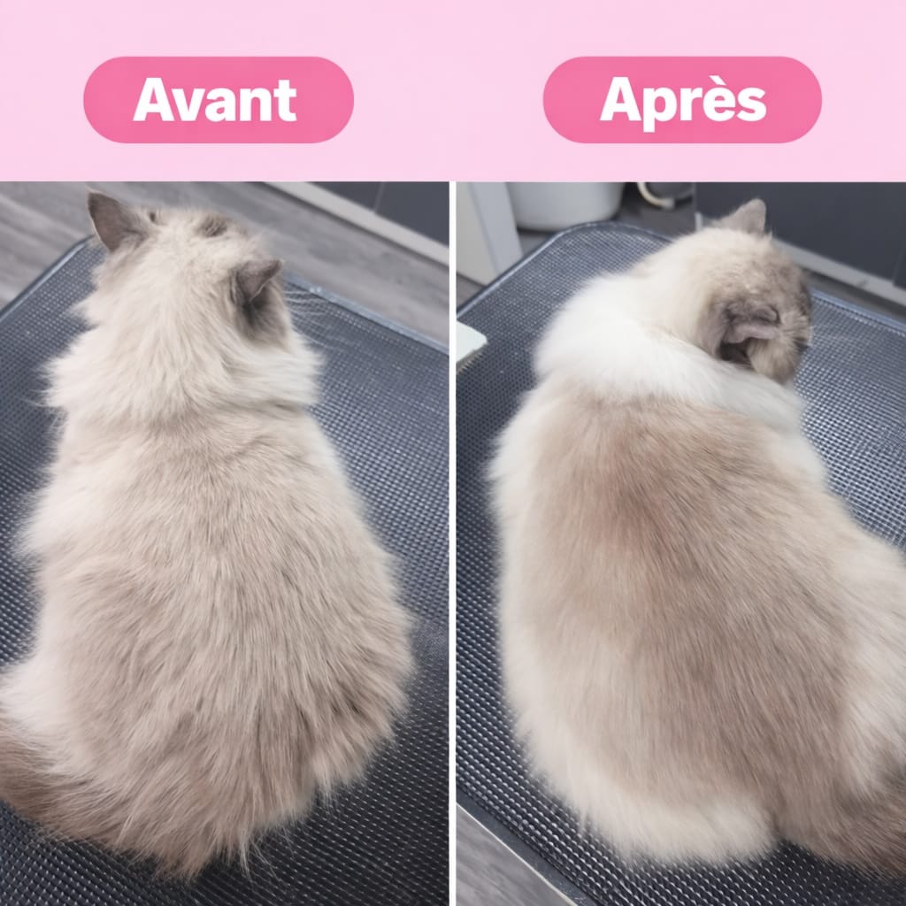 Accessoire essentiel pour animaux: brosse enlève poils de chat et chien.